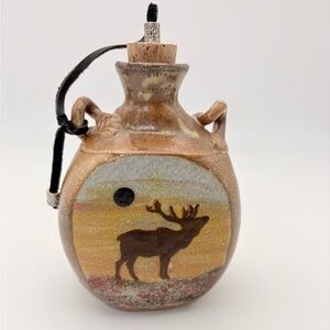 Rustic Brown Moose Growler/Jug  - Artist Signed